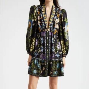 Farm Rio Winter Garden Mini Dress